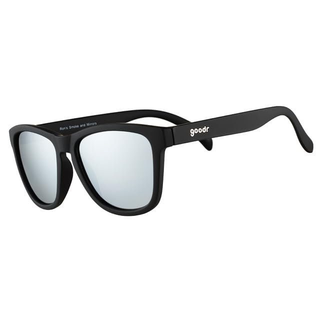 goodr Polarized Sunglasses, Medium Sized (OG), UV400 Protection, No Slip, No Bounce Ron's Smoke and Mirrors