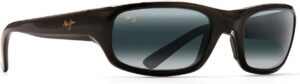 Maui Jim Men's and Women's Stingray Polarized Wrap Sunglasses Gloss Black/Neutral Grey Polarized 56 Millimeters