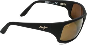 Maui Jim Polarized Men's and Women's Peahi Wrap Sunglasses Black Matte Rubber/Blue Hawaii Polarized 65 Millimeters