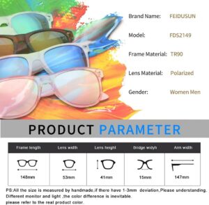 FEIDUSUN Sunglasses Men Polarized Sunglasses for Mens and Womens,Black Retro Sun Glasses Driving Fishing UV Protection A01-matte Black / Black