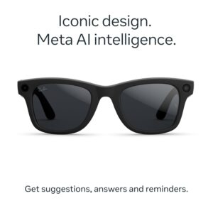 Ray-Ban Meta (Gen 2), Wayfarer, Matte Black | Smart AI Glasses for Men, Women — 2x Battery Life — 3K Ultra HD Resolution — 12 MP Ultra-Wide Camera, Audio, Video — Transitions® Grey Lenses Matte Black, Transitions Grey Lenses Standard