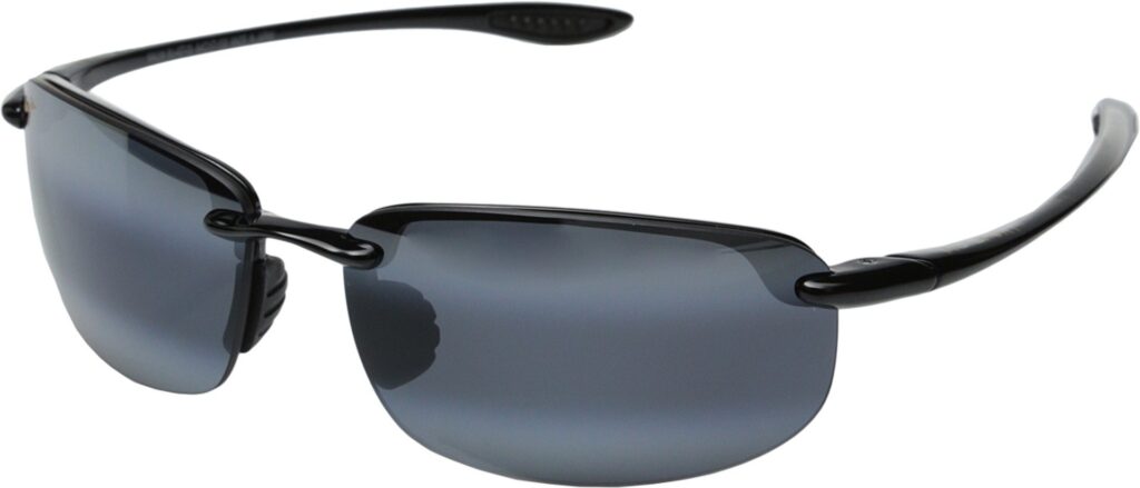 Maui Jim Polarized Men's and Women's Hookipa Rectangular Sunglasses Gloss Black/Neutral Grey Polarized Medium