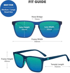 Knockaround Fast Lanes Sport Lightweight Sunglasses for Men & Women - UV400 Protection - Running Navy / Mint Fast Lanes Sport
