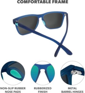 Knockaround Fast Lanes Sport Lightweight Sunglasses for Men & Women - UV400 Protection - Running Navy / Mint Fast Lanes Sport