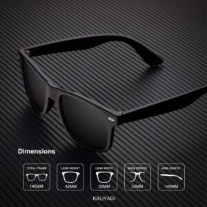 KALIYADI Polarized Sunglasses for Men and Women Semi-Rimless Frame Driving Sun glasses UV Blocking B04-(2 Pack) Matte Black | Black | Silver Rim / Matte Black Multicoloured