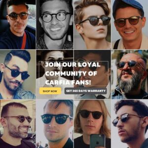 CARFIA Retro Polarized Sunglasses for Men UV400 Protection Handmade Acetate Round Frame CA5288L R1: Grey Lens Tortoise Frame Multicolor