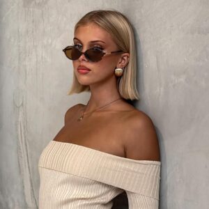 ViewJoy Retro Oval Sunglasses for Women Vintage 90s Y2K Trendy Designer Sun Glasses Black+tortoise 53 Millimeters