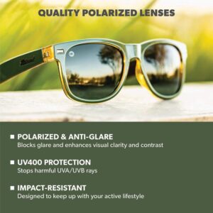 Knockaround Fort Knocks Polarized Sunglasses for Men & Women - UV400 Protection Coyote Calls / Aviator Green