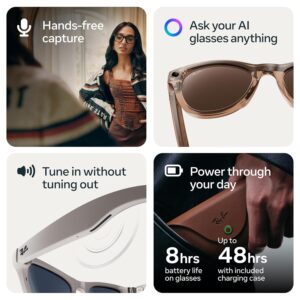 Ray-Ban Meta (Gen 2), Wayfarer, Shiny Black | Smart AI Glasses for Men, Women — 2X Battery Life — 3K HD Resolution — 12 MP Ultra-Wide Camera, Audio, Video — Green Lenses — Wearable Technology Shiny Black, Green Lenses Standard
