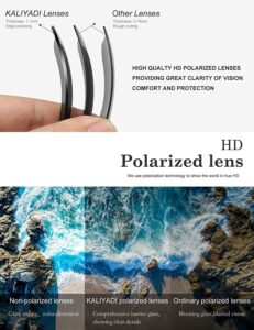 KALIYADI Polarized Sunglasses for Men and Women Semi-Rimless Frame Driving Sun glasses UV Blocking B04-(2 Pack) Matte Black | Black | Silver Rim / Matte Black Multicoloured