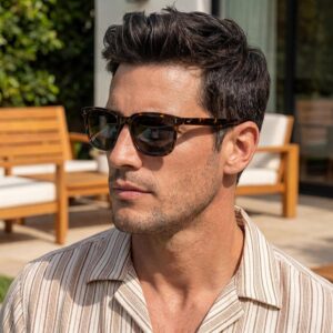 CARFIA Polarized Men's Sunglasses UV400 Protection for Driving Fishing Cool Man Acetate Shades CA5354 1. Tortoise Frame Grey Lens Multicolor